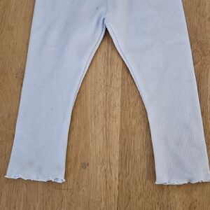 White Ribbed Kids Leggings